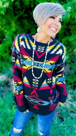 The ZigZag Stripe Adventurous Mind Sweater TOPS & TUNICS