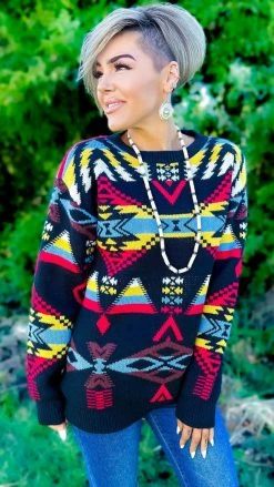 The ZigZag Stripe Adventurous Mind Sweater TOPS & TUNICS