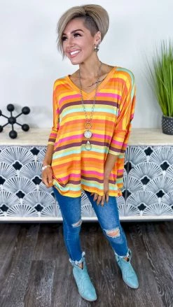 The ZigZag Stripe Afternoon Essential Top