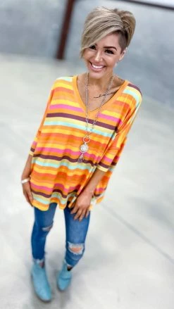 The ZigZag Stripe Afternoon Essential Top