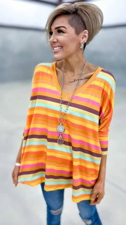 The ZigZag Stripe Afternoon Essential Top