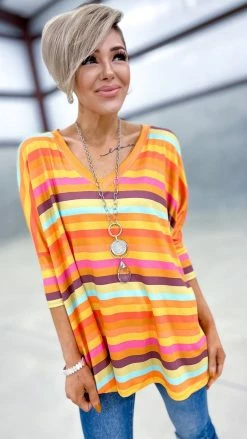 The ZigZag Stripe Afternoon Essential Top