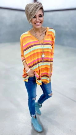 The ZigZag Stripe Afternoon Essential Top