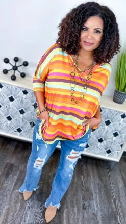 The ZigZag Stripe Afternoon Essential Top