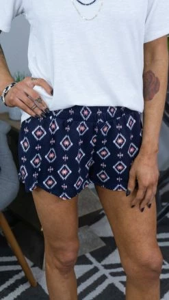 The ZigZag Stripe BOTTOMS Aztec Campus Crush Shorts [NO RETURNS]