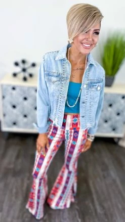 The ZigZag Stripe Aztec Simple Flare Pants [NO RETURNS]