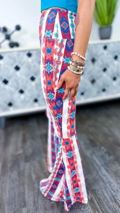 The ZigZag Stripe Aztec Simple Flare Pants [NO RETURNS]