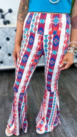 The ZigZag Stripe Aztec Simple Flare Pants [NO RETURNS]