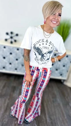 The ZigZag Stripe Aztec Simple Flare Pants [NO RETURNS]