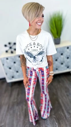 The ZigZag Stripe Aztec Simple Flare Pants [NO RETURNS]