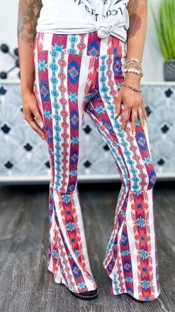 The ZigZag Stripe Aztec Simple Flare Pants [NO RETURNS]