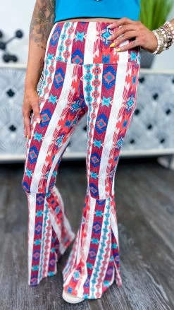 The ZigZag Stripe Aztec Simple Flare Pants [NO RETURNS]