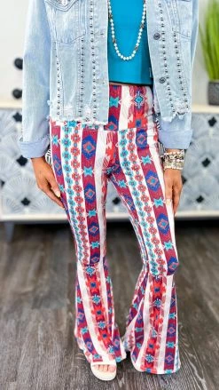 The ZigZag Stripe Aztec Simple Flare Pants [NO RETURNS]