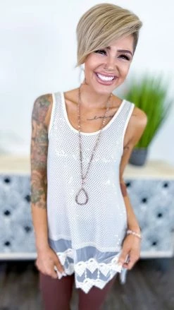 Origami TOPS & TUNICS Beige Joyful Glow Tank