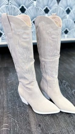 Let's See Style SHOES Beige Samara Boots