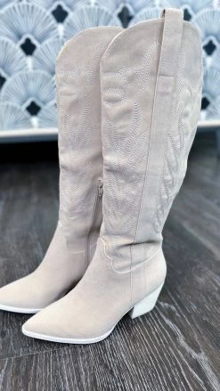Let's See Style SHOES Beige Samara Boots