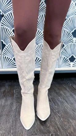 Let's See Style SHOES Beige Samara Boots
