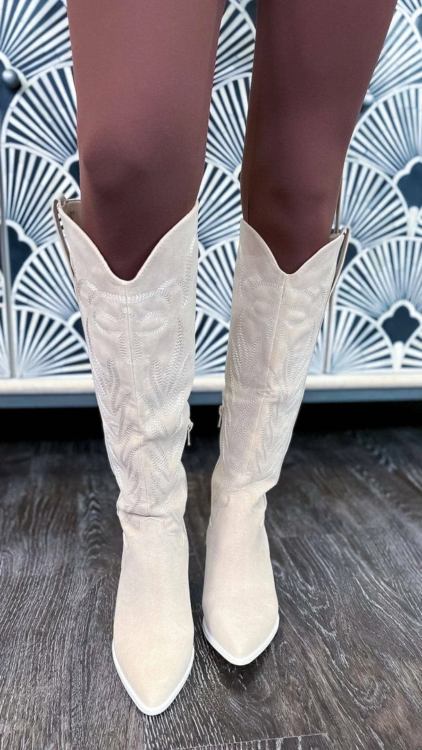 Let's See Style SHOES Beige Samara Boots