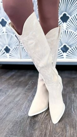 Let's See Style SHOES Beige Samara Boots