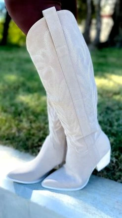 Let's See Style SHOES Beige Samara Boots