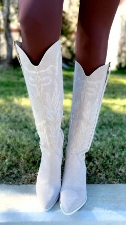 Let's See Style SHOES Beige Samara Boots