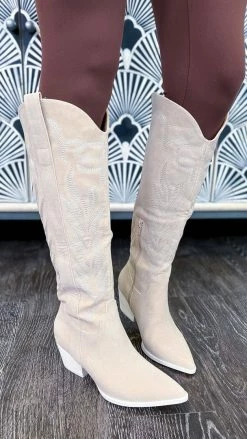 Let's See Style SHOES Beige Samara Boots