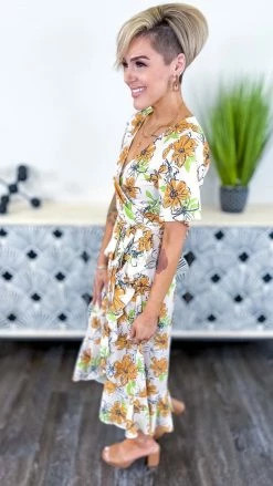 Southern Grace Beige Sangria Sunsets Dress