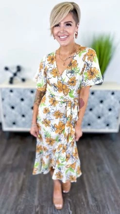 Southern Grace Beige Sangria Sunsets Dress