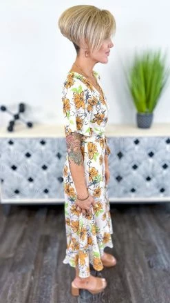 Southern Grace Beige Sangria Sunsets Dress