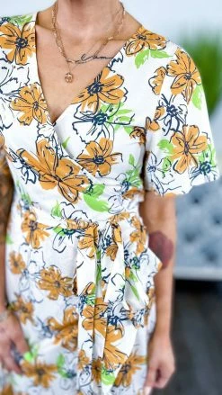 Southern Grace Beige Sangria Sunsets Dress