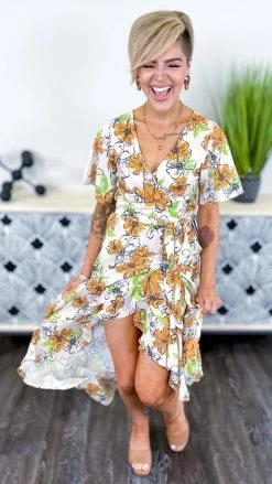 Southern Grace Beige Sangria Sunsets Dress