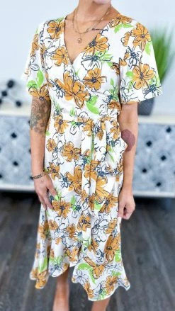 Southern Grace Beige Sangria Sunsets Dress