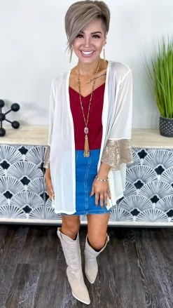 Origami Beige Step Above Simple Cardigan