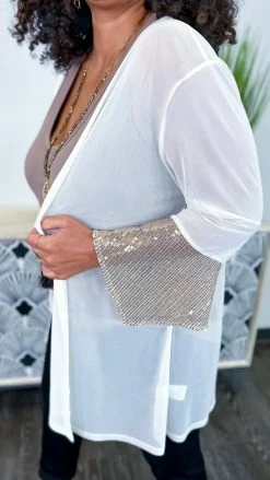 Origami Beige Step Above Simple Cardigan