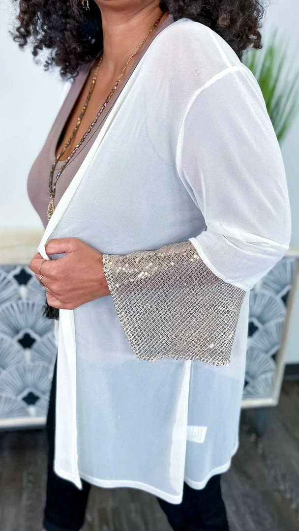 Origami Beige Step Above Simple Cardigan