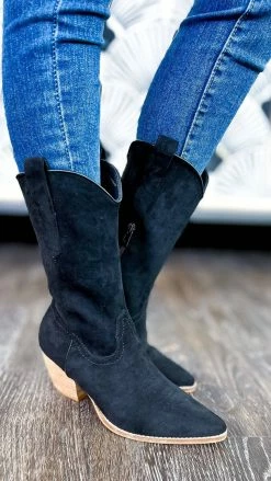 Let's See Style Black Arisa Boots SHOES