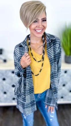 Southern Grace Black Back In Time Shacket