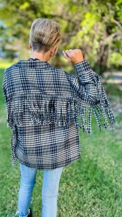 Southern Grace Black Back In Time Shacket