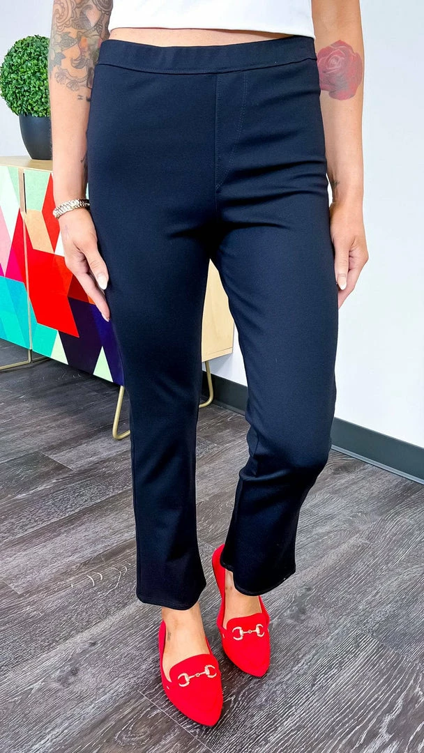 The ZigZag Stripe Black Basic Ponte Pants BOTTOMS