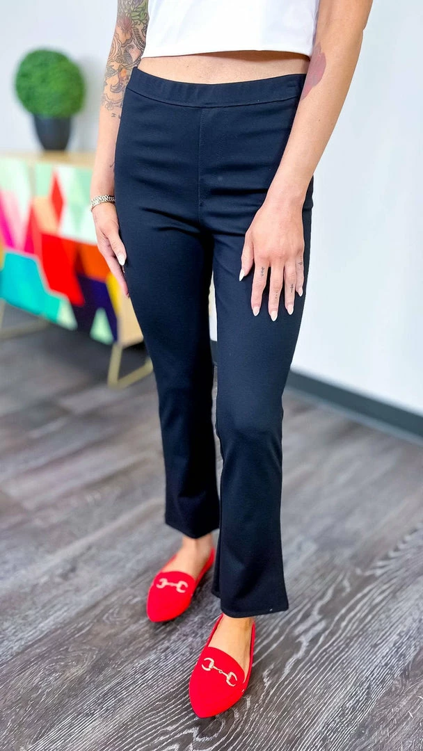 The ZigZag Stripe Black Basic Ponte Pants BOTTOMS