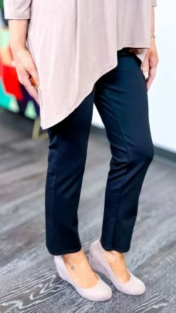 The ZigZag Stripe Black Basic Ponte Pants BOTTOMS