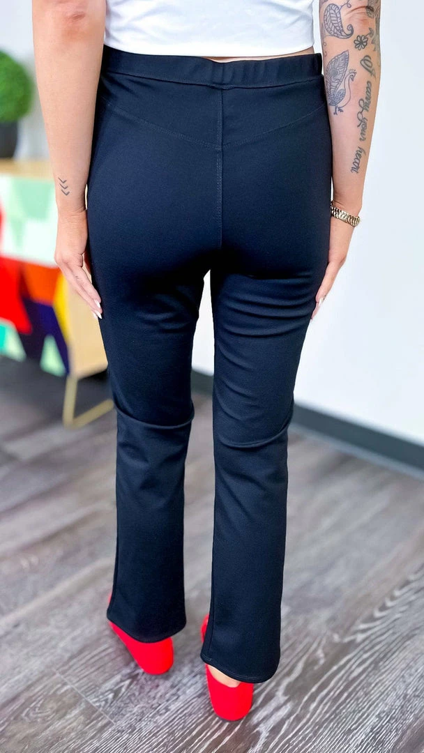 The ZigZag Stripe Black Basic Ponte Pants BOTTOMS