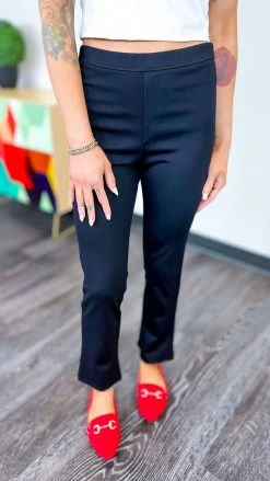 The ZigZag Stripe Black Basic Ponte Pants BOTTOMS