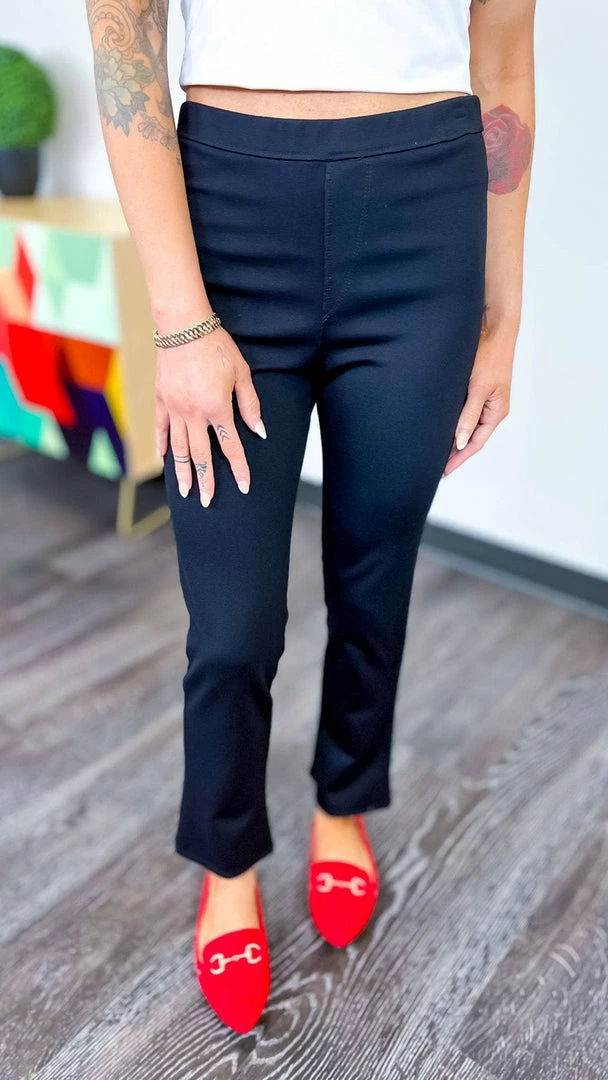 The ZigZag Stripe Black Basic Ponte Pants BOTTOMS