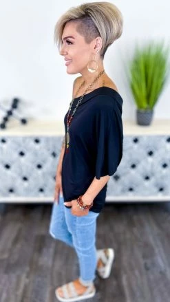 The ZigZag Stripe Black Best Side Top TOPS & TUNICS