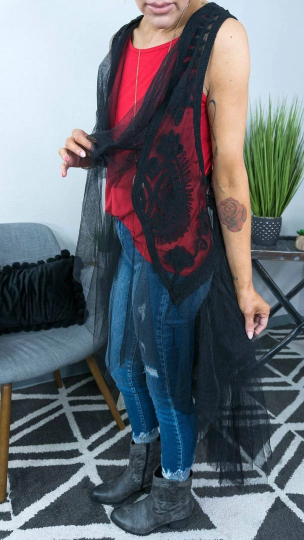 Origami Black Boho Nights Vest