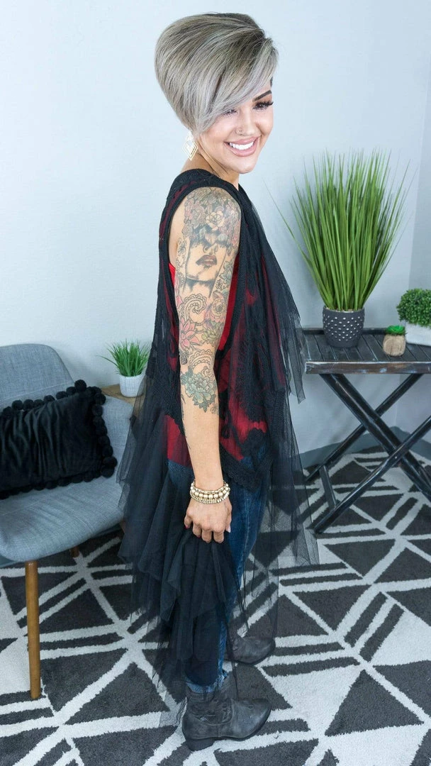 Origami Black Boho Nights Vest