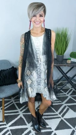 Origami Black Boho Nights Vest