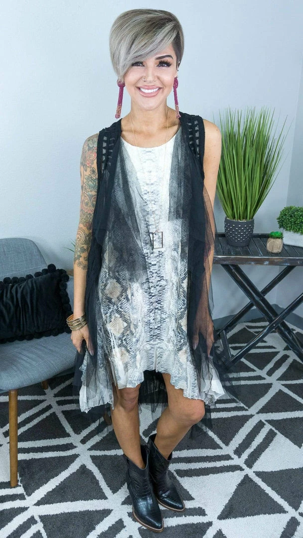 Origami Black Boho Nights Vest
