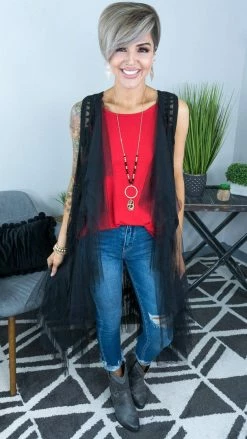 Origami Black Boho Nights Vest